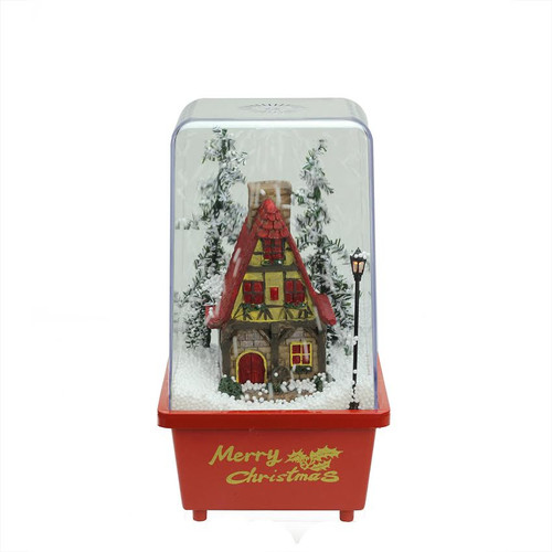 11.5" Lighted Musical Snowing House Christmas Table Top Snow Dome