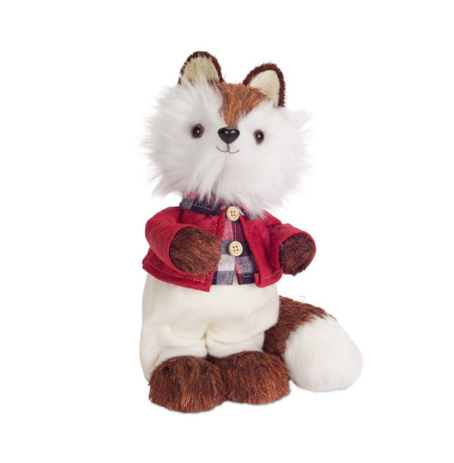 Plush Mr. Fox Christmas Figurine - 10.75" - Brown and White