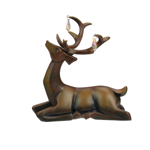 7.5" Brown Laying Deer Christmas Table Top Decoration