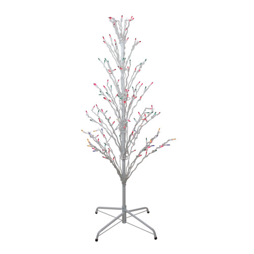 Pre-Lit Cascade Twig Tree Outdoor Christmas Decoration - 4' - Multicolor Lights