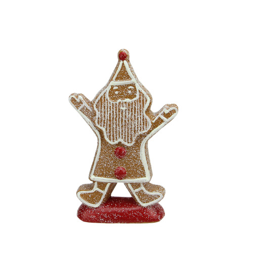 8.25" Brown and White Gingerbread Cookie Santa Claus Christmas Figure