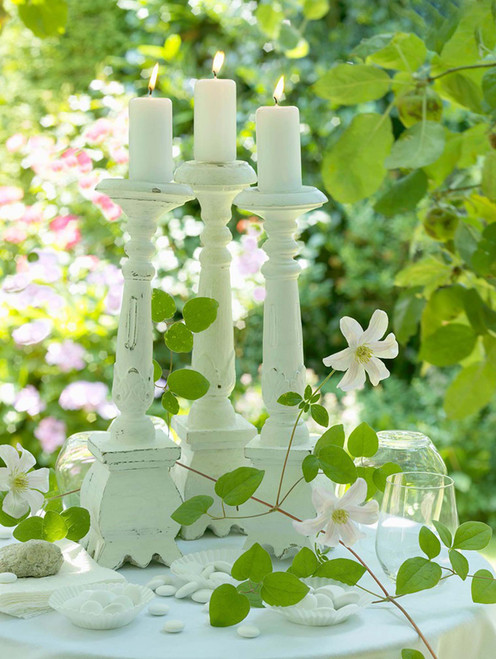 LED Lighted Pillar Candles in Garden Canvas Wall Art 15.75" x 11.75"