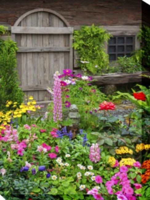 Green and Gray Rustic Garden Outdoor Canvas Rectangular Wall Art Decor 40" x 30"