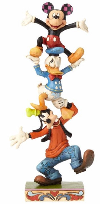 Jim Shore Disney Teetering Tower Mickey Donald Goofy Stacked Figurine 4055412