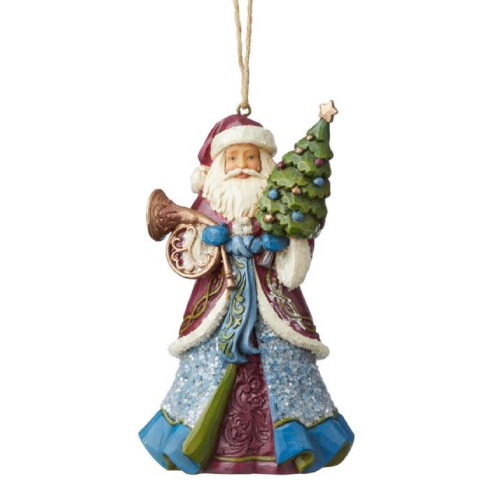 Jim Shore Victorian Santa With Horn Ornament 6004187 New