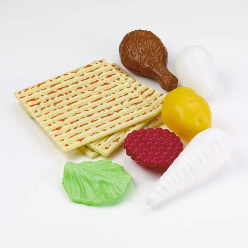 10-Piece Blue and Beige Passover Children Play Seder Set 4.25"