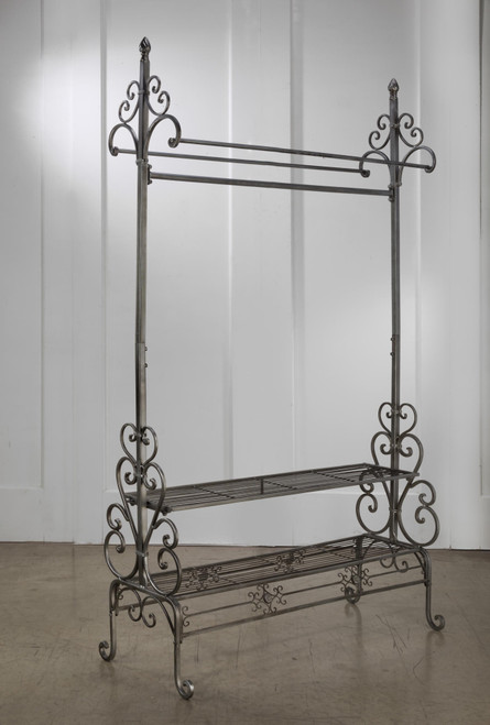 71.5" Gray Contemporary Garment and Coat Rack with Two Shelves