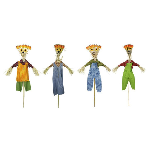 Club Pack of 12 Green Broom Head Halloween Decor Scarecrows 16"