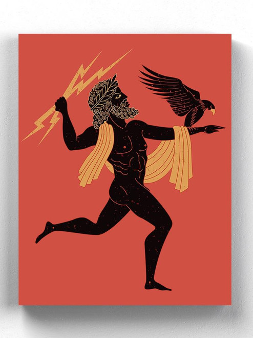 Zeus Greek Vase Painting Wrapped Canvas -Image by Shutterstock