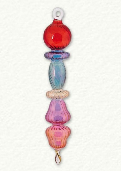 Multi Colored Inner Swirl Egyptian Glass Christmas Tree Ornament Made in Egypt