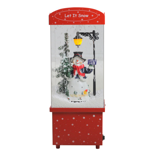 16.25" Lighted Musical "Let it Snow" Snowman Christmas Snow Globe Glittering Snow Dome
