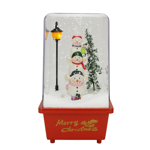 11.5" Musical Snowmen Friends Christmas Snow Globe Glittering Snow Dome