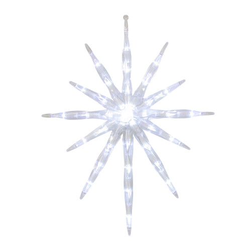 17" LED Lighted Cool White 12-Point Starburst Hanging Christmas Decoration