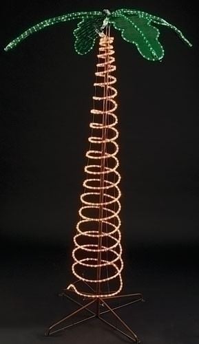 7' Deluxe Tropical Lighted Holographic Rope Light Outdoor Palm Tree Decoration