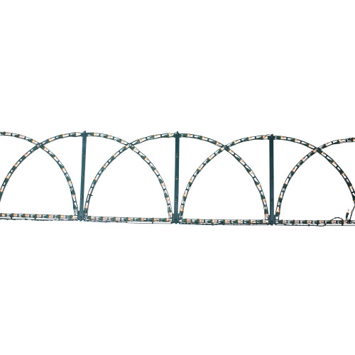 Lighted Pathway Fence Outdoor Christmas Decoration - 84.5'' - Green and Clear