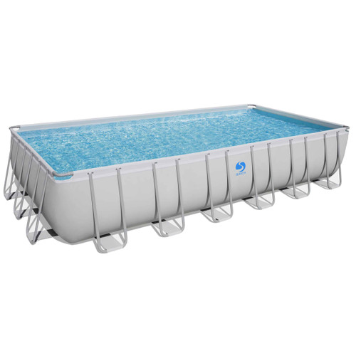 Seaich Above Ground 24' Metal Frame Pool with Protective Mesh Lining 3x, comes with Water Filter