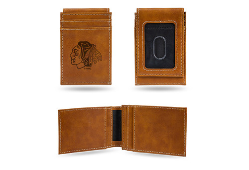 4" Brown NHL Chicago Blackhawks Rectangular Front Pocket Wallet