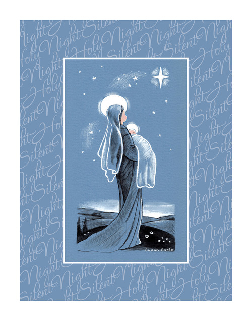 Silent Night Religious Holiday Wall Decor Art Print