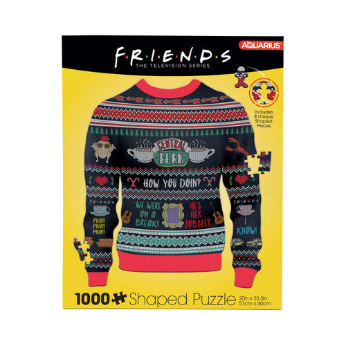 AQUARIUS Friends TV Series Ugly Christmas Sweater Shaped 1000 Piece Jigsaw Puzzles
