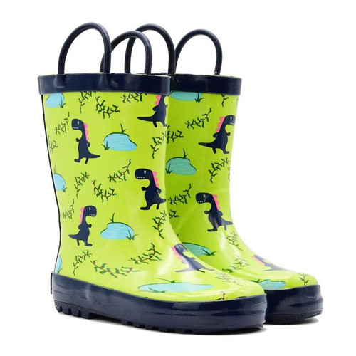 Mucky Wear Kid's Rain Boots Blue Dinosaur Loop Boot