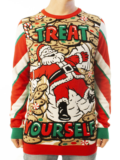 Ugly Christmas Party Unisex Ugly Christmas Sweater Treat Yourself