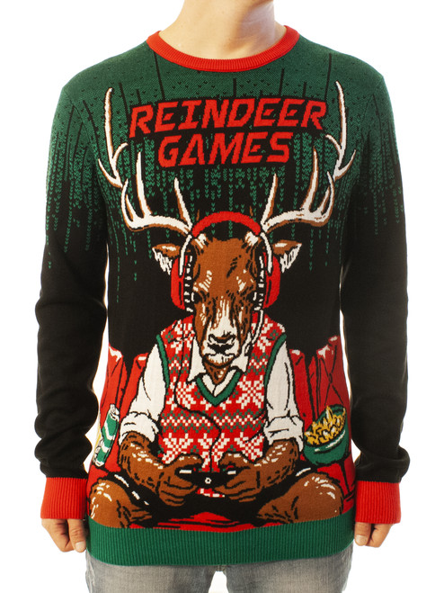 Ugly Christmas Party Unisex Ugly Christmas Sweater Reindeer Games