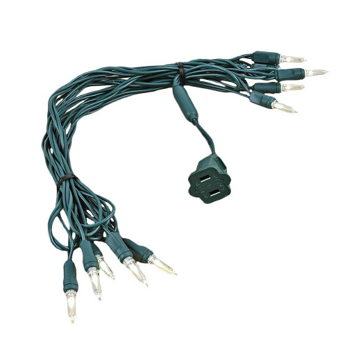 10 Light T5 LED Christmas Mini Light Set, Warm White, White Wire, 11' Long