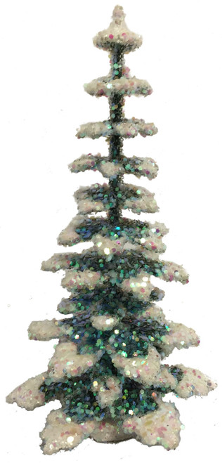 Ino Schaller Small Glistening Spruce Tree German Christmas Paper Mache