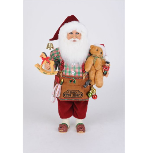 Karen Didion Toymaker Santa Claus Christmas Figurine 17 Inch Multicolor