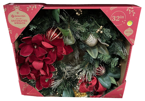 Member's Mark Pre-Lit 32" Decorated Wreath