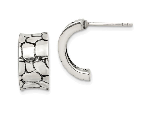 FJC Finejewelers Sterling Silver Rock Pattern Concave Post Earrings QE8596T