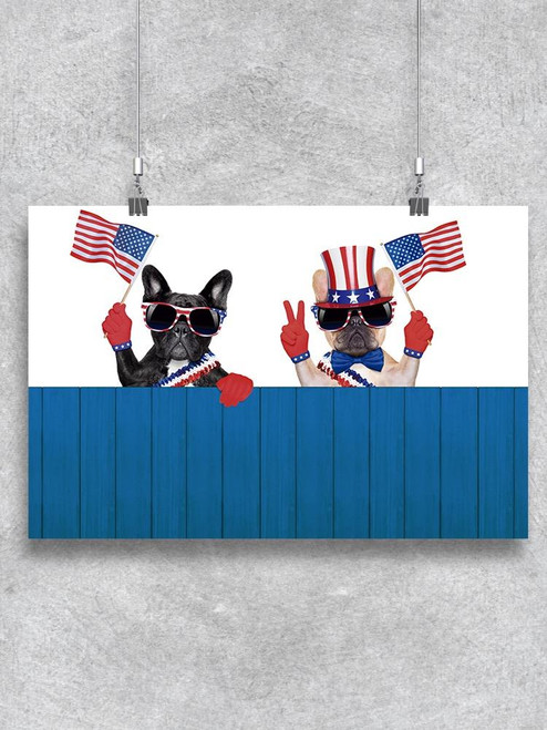 Dogs Waving Flags On July 4th Poster -Image by Shutterstock