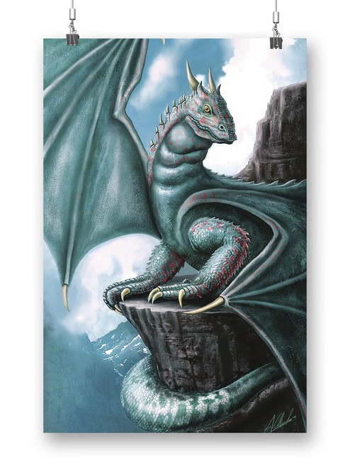 Luminous Blue Dragon Poster -Anthony Chirstou Designs