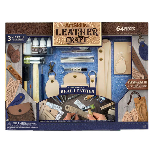 ArtSkills Leather Craft Kit, 64 Pieces