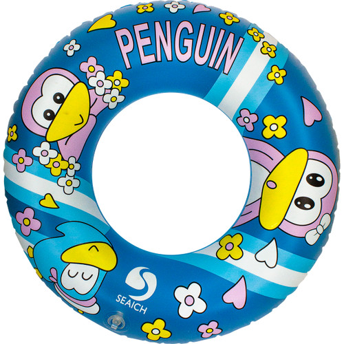 Seaich Inflatable Cartoon Penguin Inflating Kids Swimming Ring