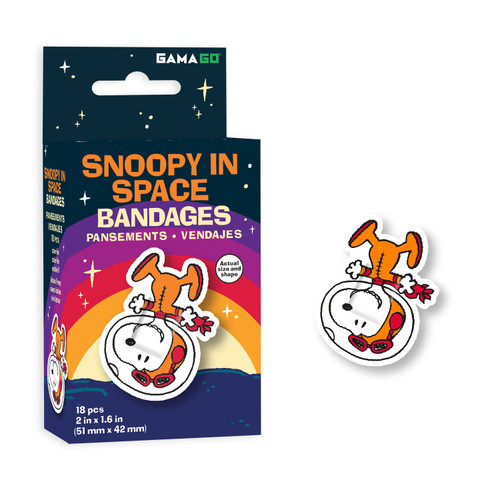 GAMAGO Peanuts Snoopy in Space Adhesive Bandages (Pack of 18)