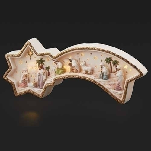 12.75" LED Lighted Nativity Shooting Star Christmas Tabletop Decoration