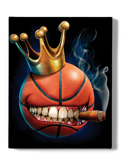 Cigar Basketball Wrapped Canvas -Tom Wood Designs