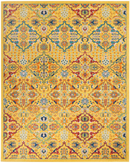 Nourison Allur Yellow Multicolor 7'10" x 9'10" Area Rug 099446837530