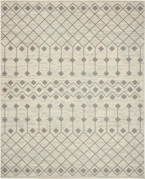 Nourison Grafix Ivory And Grey 8'6"x12' Area Rug 099446850089