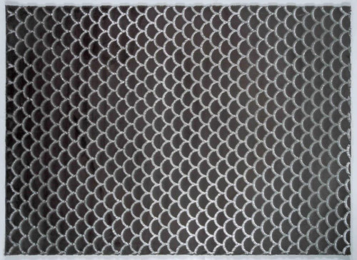 Chryso Collection Polyester Gray And Silver 5' X 7' Area Rugs CH0757