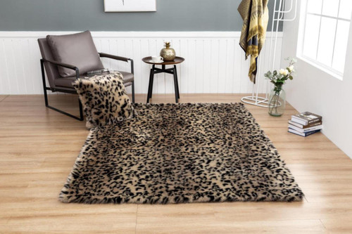 Luxury Collection Polyester Cheetah Print 6' X 9' Area Rugs LX0669