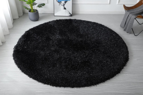 Manhattan Collection Polyester Black 2'5" X 4'5" Area Rugs MH082545