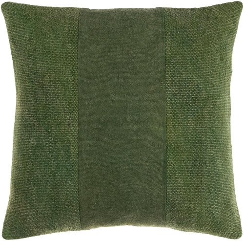 Surya Washed Stripe Cottage Pillow Cover With Medium Green Finish WSS003-1818