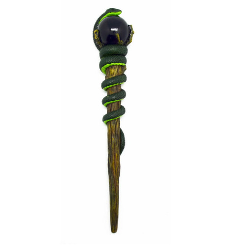 Fantasy Gifts Magic Wand with Snake and Ball Display Figurine Multicolor