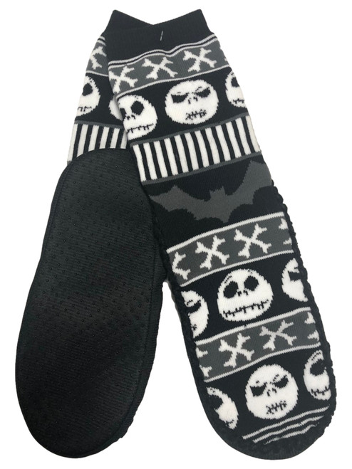 Nightmare Before Christmas Womens Black Jack Skellington Cabin Slipper Socks
