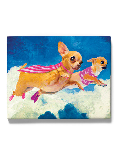 Flying Chihuahuas Wrapped Canvas -Porter Hastings Designs