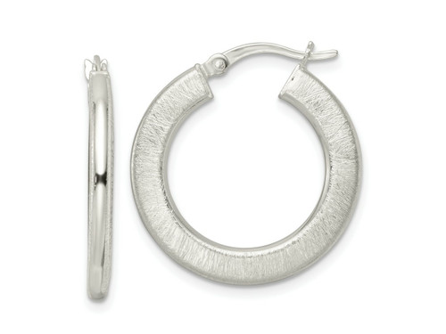 FJC Finejewelers Sterling Silver Flat Brushed 2.5mm Round Hoop Earrings 26 mm x 25 mm GQQE15931T