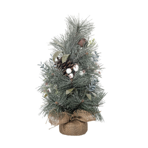 12" Potted Mixed Leaves with Rustic Bells Full Artificial Christmas Tree, Unlit