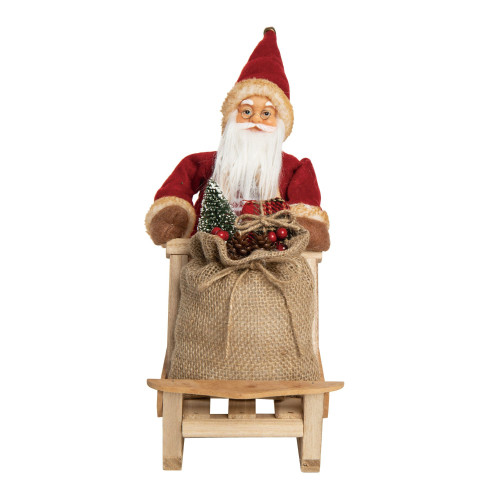 12" Santa with Sleigh Christmas Tabletop Figurine